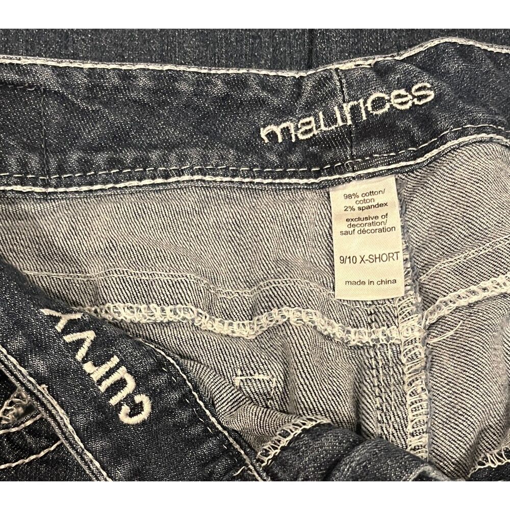 Maurices Bootcut Jeans Womens 9/10 X-Short Dark Wash Embroidered M Pockets - Picture 5 of 6